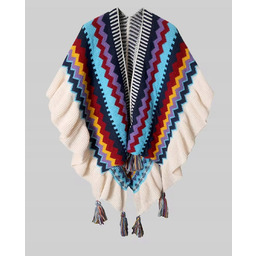 PONCHO Ponczo KOWBOJSKIE pocahontas Szal Narzuta Western tkane