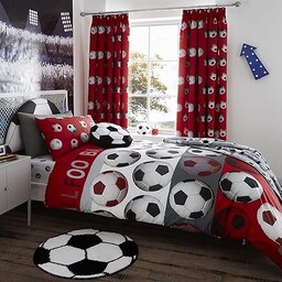 Catherine Lansfield Football Red komplet pościeli 140x220+65x65