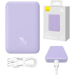 Baseus Magnetic Mini 10000mAh 20W MagSafe fioletowy