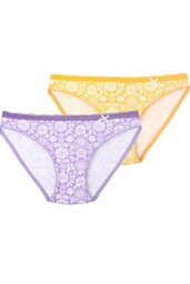 Figi damskie (2 pack) z kwiatowym motywem LPR