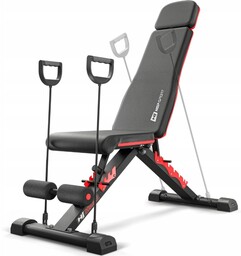 Ławka treningowa z ekspanderami hopsport 250 kg regulowana