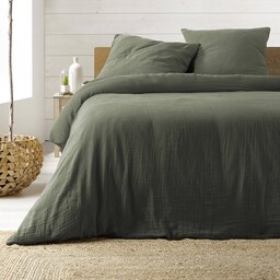 Pakamera Komplet pościeli muślinowej MUSSOLA 240x220 cm khaki