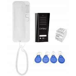 Domofon 1-rodzinny dwużyłowy Cyfral Cosmo R1 czarny breloki