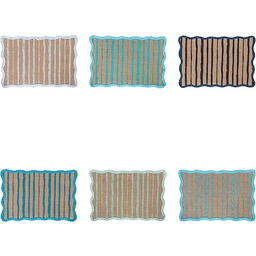 Zestaw 6 prostokątnych podkładek z juty i papieru,