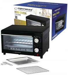 Mini Piekarnik Esperanza Calzone 10L 900W Czarny Timer