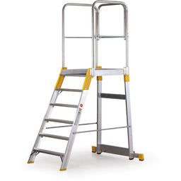 Aluminiowy pomost, drabina z platformą, jednostronna ALVE FORTE,
