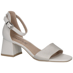 Sandały damskie skórzane z zakrytą piętą na obcasie