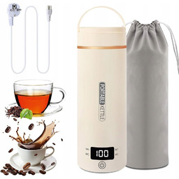 Czajnik Podróżny Przenośny Termos Czajnik Elektryczny 500ML Kremowy