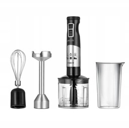 Blender ręczny- zestaw mocny 1500W przenośny czarny/szary inox