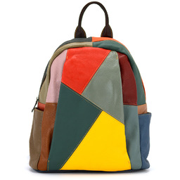 Wzorzysty damski plecak skórzany z wzorem mozaiki