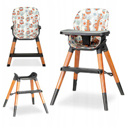 Lionelo Mona Flower drewniane Krzesełko do karmienia 4w1
