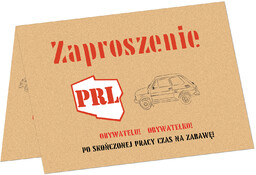 Zaproszenia urodzinowe PRL - 6 szt.