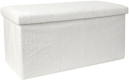 Pufa Intesi Velse biała boucle składana ze schowkiem