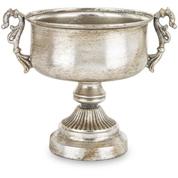 Osłonka wazon dekoracyjny metalowy na nóżce srebrny 22x28x21