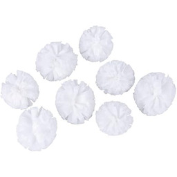 Rayher 76013102 pompony z miękkiego tiulu, białe, posortowane,