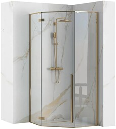 REA-K6616 Diamond Gold Kabina bez brodzika 100x100x195, szkło: