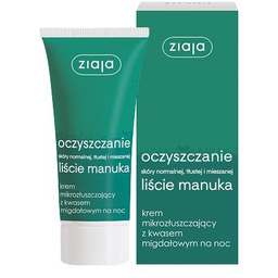 Ziaja Liście Manuka, oczyszczanie, krem z kwasem migdałowym