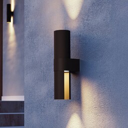 EGLO Kinkiet zewnętrzny Montelauro, czarny, aluminium, nowoczesny