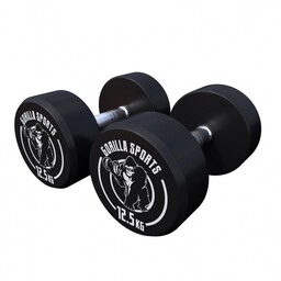 2x12,5 kg zestaw hantli gumowanych profesjonalne Gorilla Sports