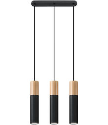 Lampa wisząca PABLO 3 czarna - Sollux