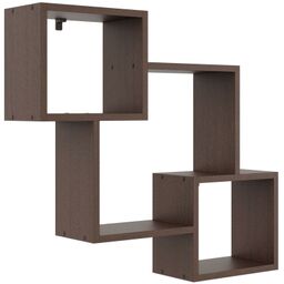 Półka ścienna, wisząca, LAILA, 78x18x71 cm, wenge, mat