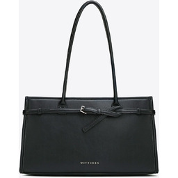 Damska shopperka z imitacji skóry podłużna czarna