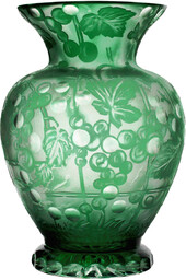 Kryształowy wazon winorośl zielony
