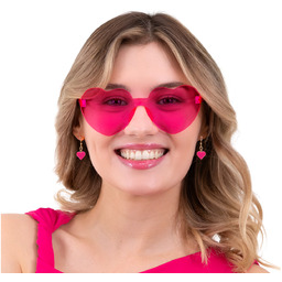 Okulary Serca - fuksja - 1 szt.