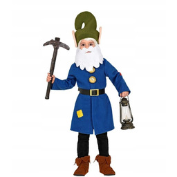 Strój Krasnoludek 110/116 Gnom Krasnal Elf Niebieski