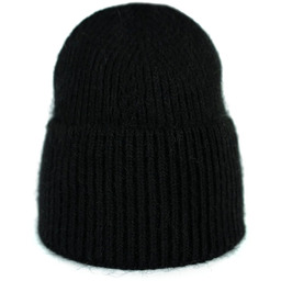 Czapka Damska Młodzieżowa Beanie Podwijana Zimowa Angora Ciepła