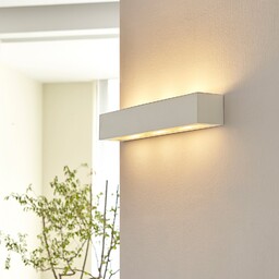 Lampa Ścienna Lindby, Tjada, ściemnialny, biały, salon, gips