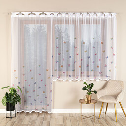 Markizeta Firana żakardowa gotowa na prosto 145x220 biała