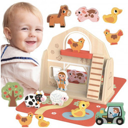 Zabawka Tooky Drewniana Składana Farma w Walizce ze