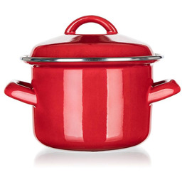 Banquet Garnek emaliowany z pokrywką Red MILTON 0,78