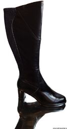 BnW Kozaki ze skóry cholewka 42 cm słupek