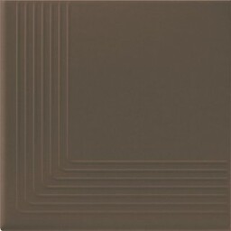 Klinkier stopnica SIMPLE BROWN narożny mat 11mm 30x30