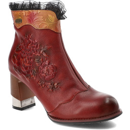 Laura Vita Czerwone Botki Eleganckie Obuwie Damskie