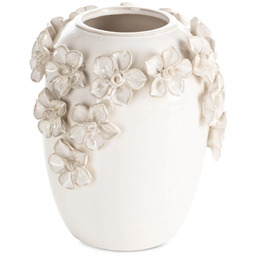Wazon dekoracyjny kremowy w kwiaty C358-2