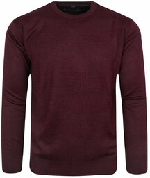 Wełniany Sweter U-Neck - HOVARD - Bordowy SWKOWhvrd501uBORDOmelanj