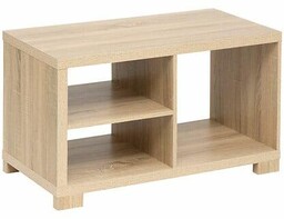 Stolik kawowy Bivoak prostokątny dwupoziomowy z półką naturalny