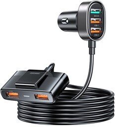 Joyroom Ładowarka Samochodowa Z Przedłużaczem 45W 5XUSB-A Rysik