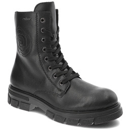 Rieker Czarne Botki Wygodne Ocieplane Workery Damskie