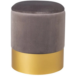 Pufa welurowa VELVET L szaro-złota- Step Into Design