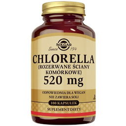 SOLGAR Chlorella 520mg suplement diet 100 kapsułek