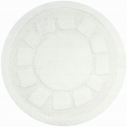 Dywanik Łazienkowy Podgumowany Okrągły Do Toalety Biały Ocean