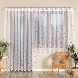 Markizeta Firana żakardowa gotowa na prosto 300x230 biała