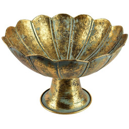 Patera dekoracyjna metalowa złota 22x33 HIWE4203