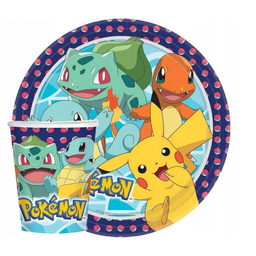 Zestaw urodzinowy Pokemon Talerzyki Kubeczki