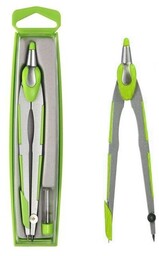 Cyrkiel w etui metalowy 2-elementowy Fun&Joy 284549-47002-POMARAŃCZOWY 284549-47002-ZIELONY,