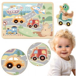 Zabawka Tooky Drewniane Interaktywne puzzle Pojazdy